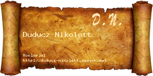Duducz Nikolett névjegykártya