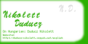 nikolett duducz business card
